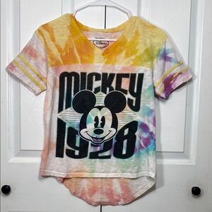 Disney Mickey Mouse Yellow Orange Short Sleeve Tee